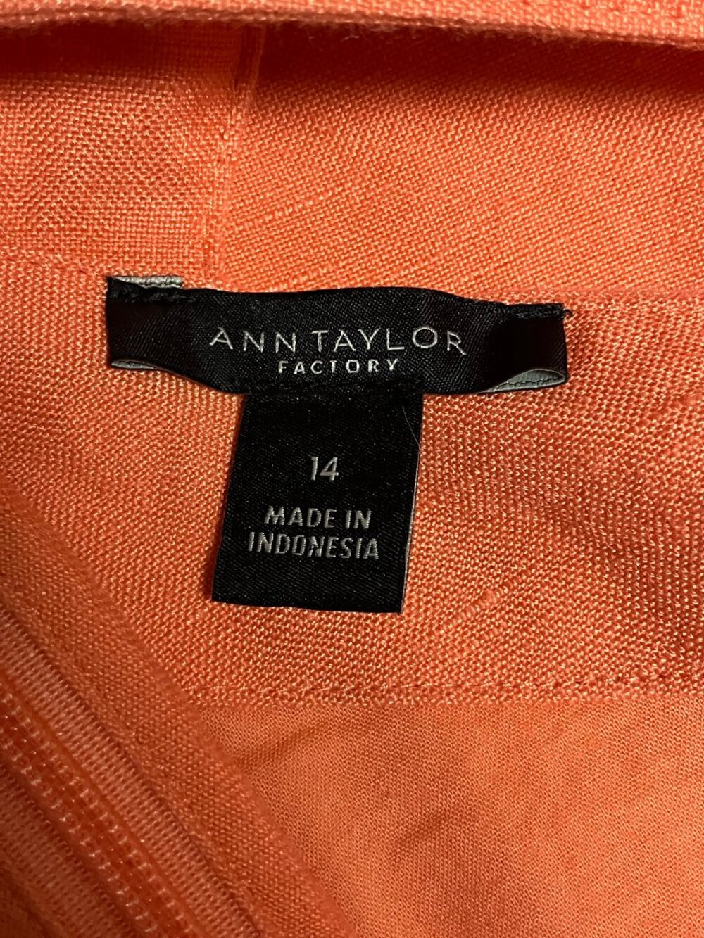 Ann Taylor Factory Orange Linen Criss Cross Halter Peplum Top Blouse, Size 14 - Picture 6 of 8
